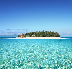 Amazing Fiji island and clear sea