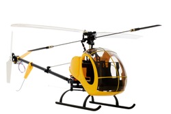 guided by radio model of helicopter. isolated on white. Works on accumulators.