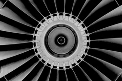 Close up image of the front of a Jet Fighter engine