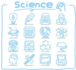 Pure Series | Hand drawn Science icon set