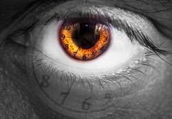 Watch in an eye as a concept of time passing for humans
