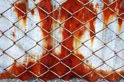 Rusty fence metal grunge background