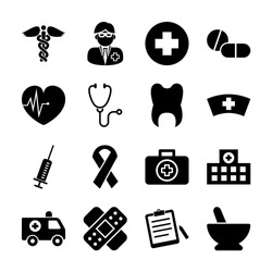 medical solid icons vector design