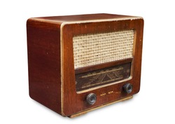 Old radio tuner  isolated on white background