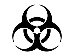Biohazard symbol vector illustration. Sing used in the COVID-19 global pandemic of coronavirus SARS-CoV-2 attack.