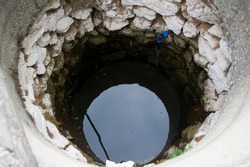 a draw well as water supply with fresh and clean water