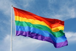 Rainbow flag proudly waving