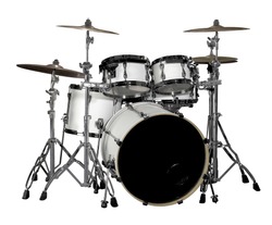 white drum kit in white back
