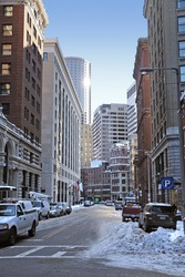 sunny winter scenery in Boston (Massachusetts, USA)