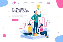 Wonder creative answer, cartoon exclamation, communication. Search for confused idea or problem doubt solution. Clever think. Project for application alert concept with character isometric flat vector