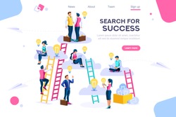 Joint idea Search community advertising icons simple set Path Goal Achievement Stairs Up signs achievement Ambition Career Motivation success symbols. Search tool icon. Spanner tool line colorful set