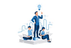 Job manager searching for recruitment, hiring management of recruitment, resource searching for new manager a best job. Hr employee candidate human employee character. Isometric person vector concept