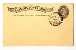 Blanked Canadian Postal Card Dated 1894.