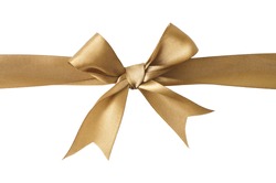 gold gift bow isolated on white