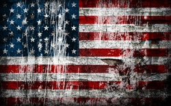 Grungy American flag background.