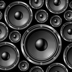 Speakers seamless background - vector pattern for continuous replicate. See more seamlessly backgrounds in my portfolio.