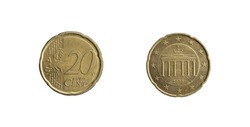 20 Euro cent coin from Germany coined in 2012. Obverse and rever