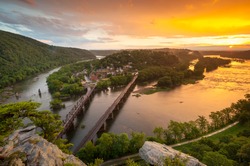 Harpers Ferry National Historic Park Sunset From Maryland Heights Overlook