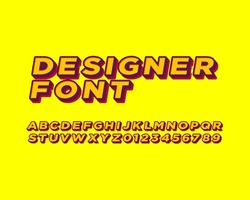 3D bold Abstract Designer font set