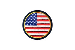 a round stars and stripes flag isolated