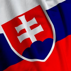 Close up of the Slovakian flag, square image