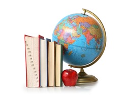 Concept of education with books and apple