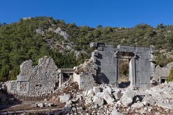 Ruins of a Roman Temple at Olympos in Antalya, Turkey
