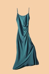 Studio shot of floating long silk camisole dress	