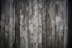 Closeup texture of rustic gray wooden fence