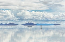 Salar de Uyuni is largest salt flat in the World (UNESCO World Heritage Site) - Altiplano, Bolivia, South America