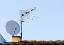satellite dish and tv antenna