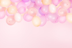 Abstract design of background with flying party balloons and copy space