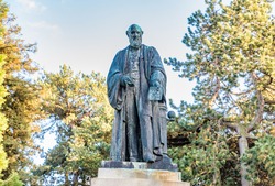 Lord Kelvin Statue in the Belfast's Botanic Gardens, North Ireland.
