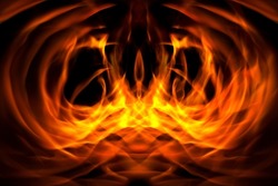 Fire background with symmetric pattern like an aura or something spiritual.