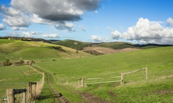 Australian farmland green hills