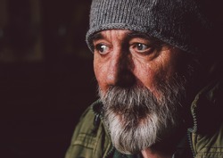 Homeless hobo portrait