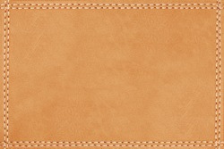 stitched leather seam frame brown color texture background 