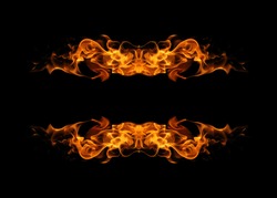 Abstract Fire flame on black background