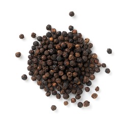 Black pepper placed on a white background