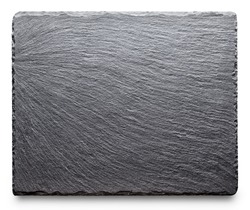 Textured slate board for dishes isolated on white background