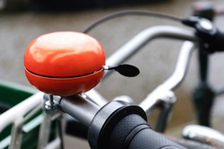 Orange bicycle bell