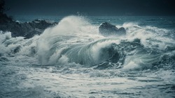 photo of stormy wave sea
