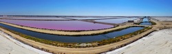 The salt marshes of the city of aigues-mortes in the south of France