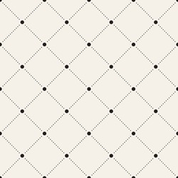 Vector seamless pattern. Modern stylish texture. Repeating geometric tiles with dotted rhombus