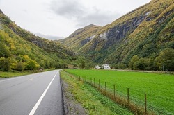 Road in Norway highland t fall time