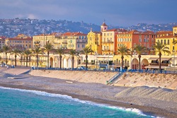 City of Nice Promenade des Anglais and waterfront view, French riviera, Alpes Maritimes department of France