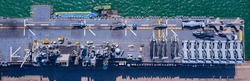 Top View Aircraft Carrier warship battleship of Navy