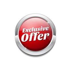 Exclusive Offer Red Vector Icon Button