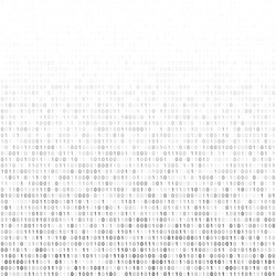 Gradient fall off binary code screen listing table cypher, white, vector background