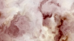 Stormy cloudy milky abstract red and yellow clouds in a nebula in space, slowly moving, forming and dissolving,